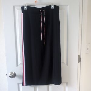 Tommy Hilfiger Black Pencil Skirt with Red and White Stripe